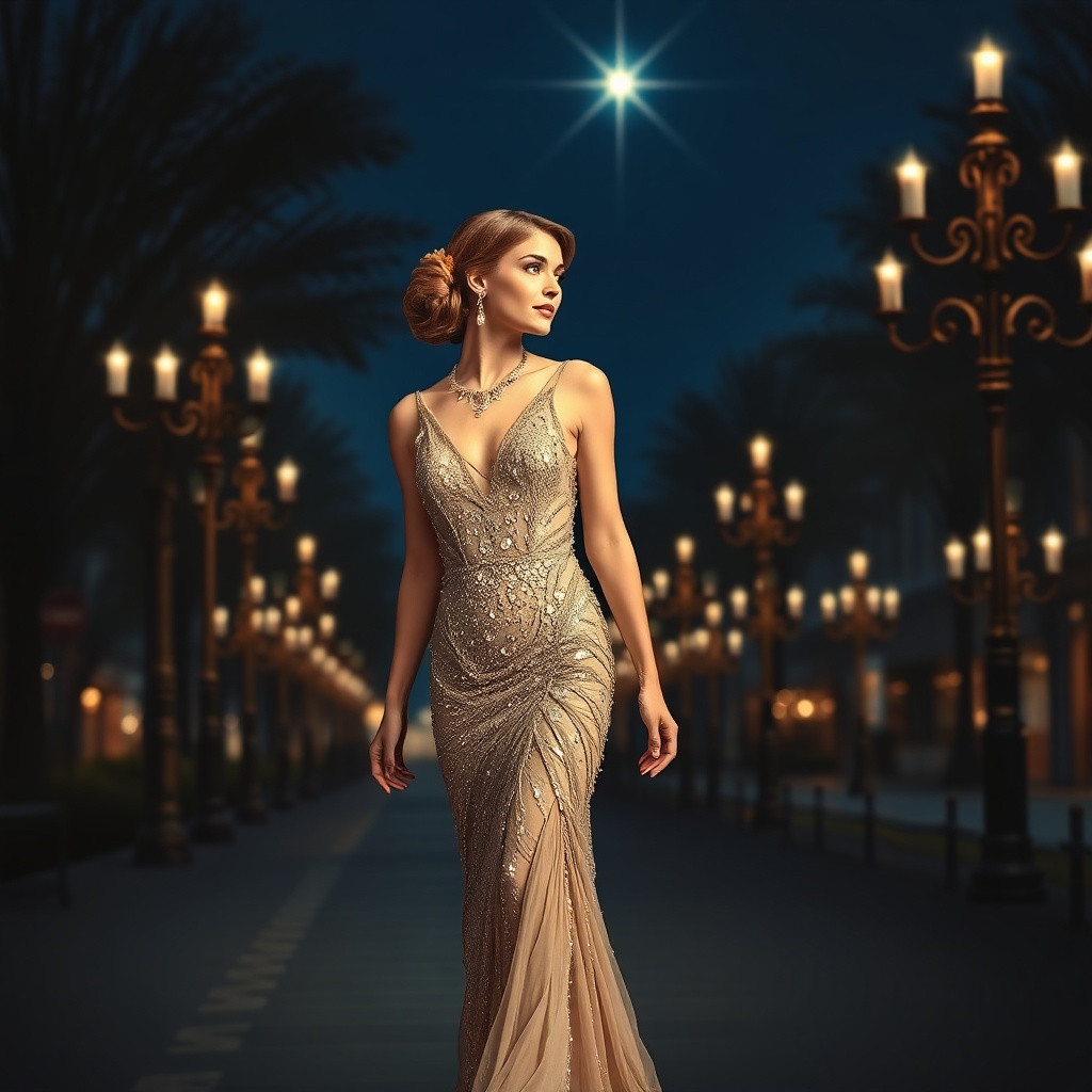 Frau erstrahlt vor Sternenhimmel – Farbberatung und Eigenfarben in Weinheim